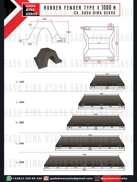 ukuran rubber fender v 1000