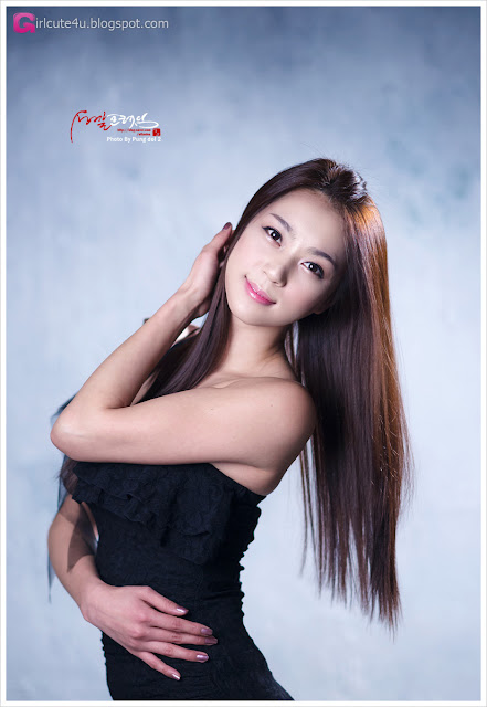 4 Ju Da Ha - Black Mini Dress-very cute asian girl-girlcute4u.blogspot.com