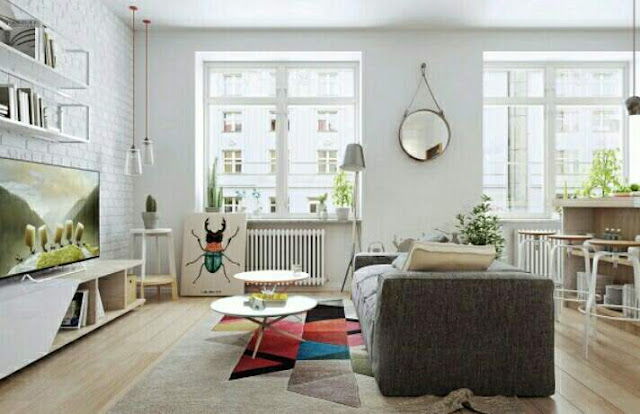 Contoh desain interior gaya scandinavian