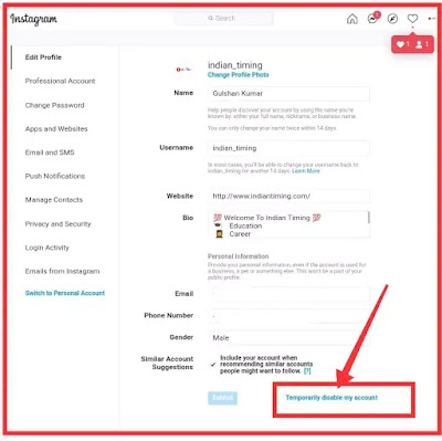 Instagram Account Deactivate Kaise Kare