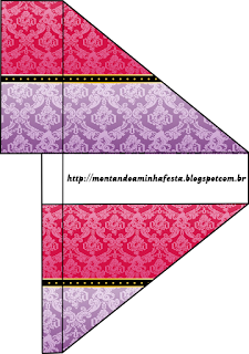 White Damasks in Lilac and Pink Free Printable Hat. 