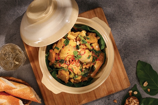Đậu hũ um nước cốt dừa