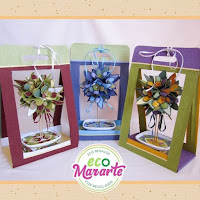 Ecotopiarios de flores en papel artesanal