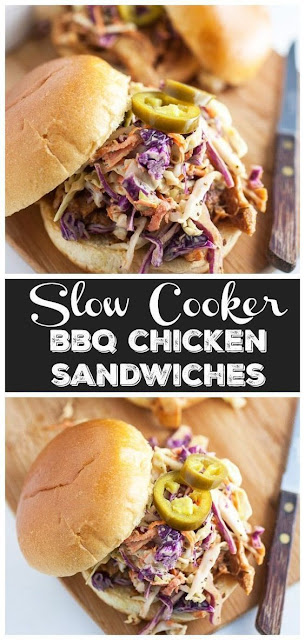 Slow Cooker BBQ Chicken Sandwiches