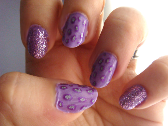 how to do animal print nails. A lilac nail polish (I used