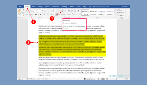 huruf romawi di microsoft word