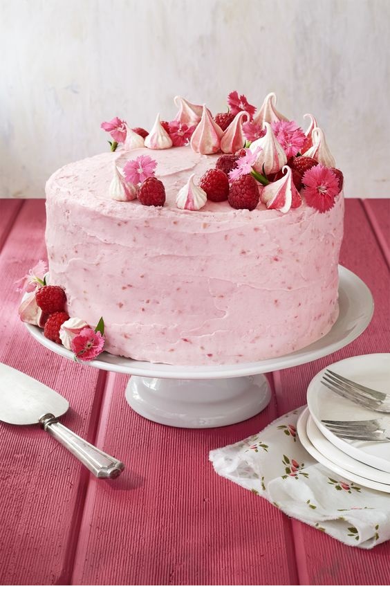 Raspberry Pink Velvet Cake With Raspberry Cream Cheese Frosting