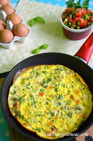 Frittata z papryką i boczkiem