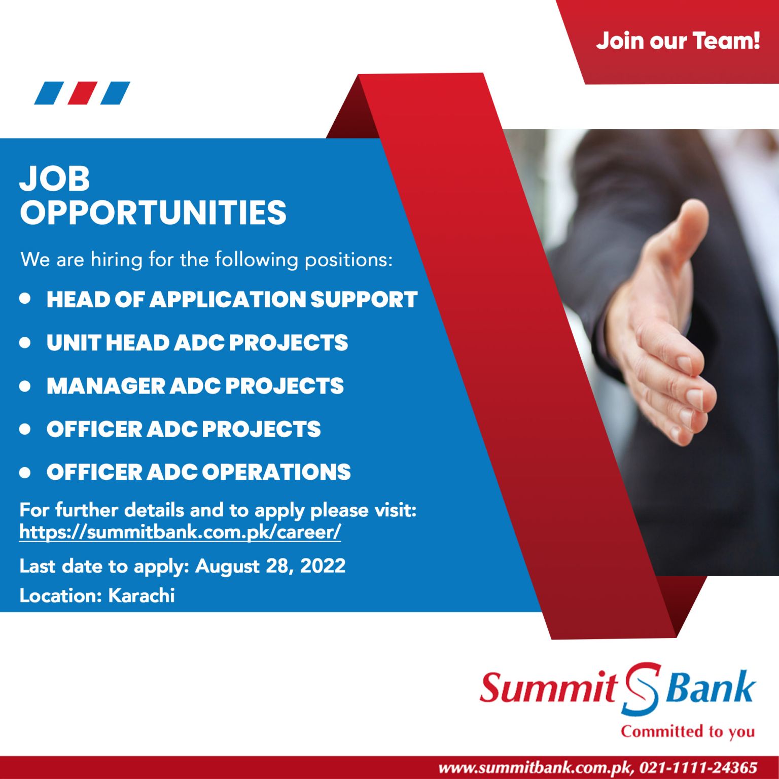 Summit Bank Limited Jobs August 2022