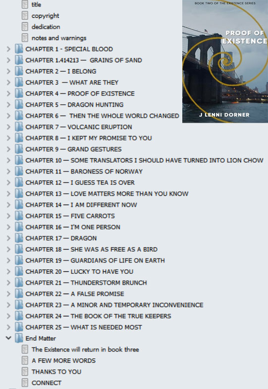 Proof of Existence Table of Contents