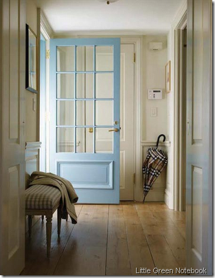 blue front door litte green notebook