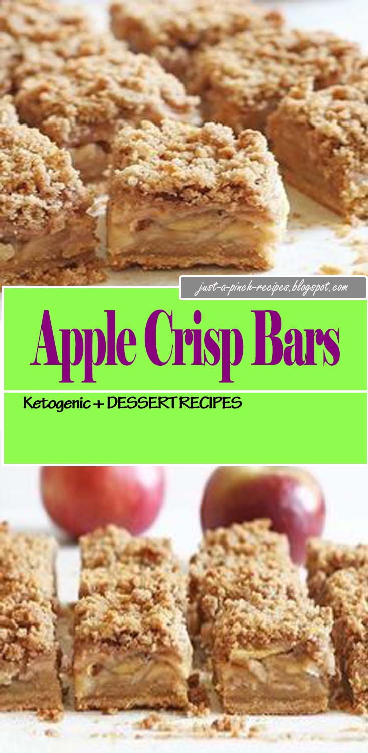 The apple crisp bars are so easy to make and the crumble is delicious! A must-try fall dessert recipe.#keto #dessert #lowcarb