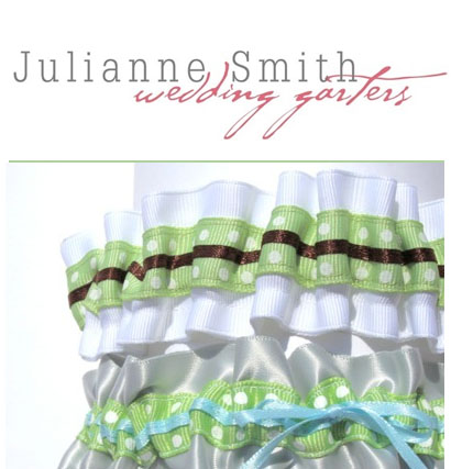 The wedding garters are made from recycled plastic bottles