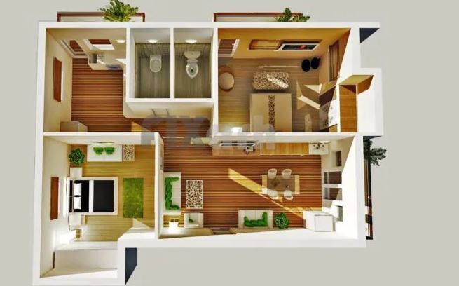 Desain rumah minimalis lantai kayu