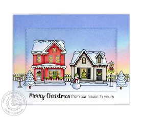 Sunny Studio Stamps: Christmas Home From Our House To Yours Card by Mendi Yoshikawa