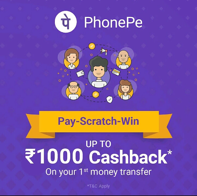 #PhonePe : Get up to Rs.1,000 on your first money transfer 