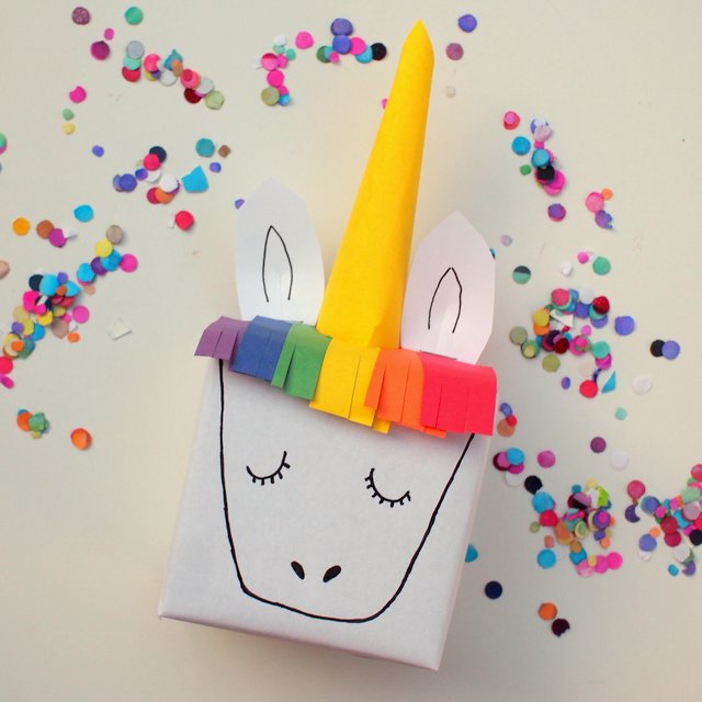magical unicorn gift box birthday wrapping kids craft