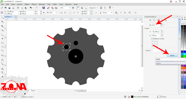 Cara Membuat Roda Gigi/Gear dengan Corel Draw X7