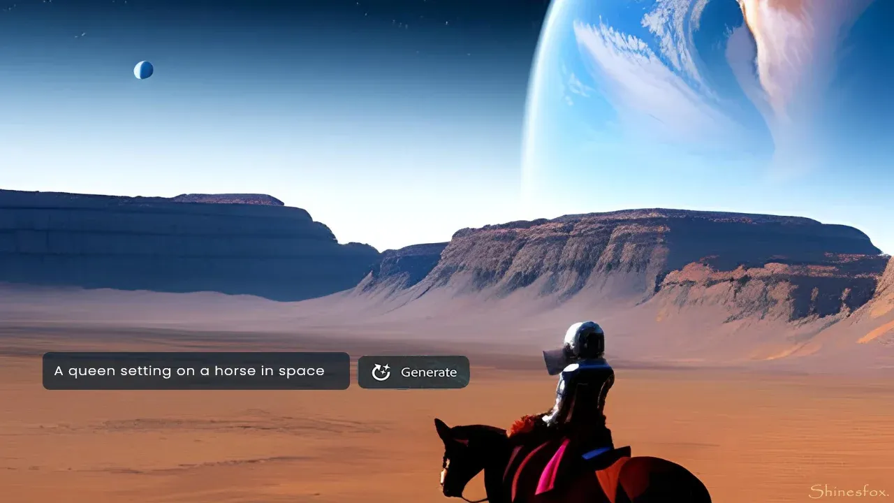 Generating a queen who is sitting on a horse in space