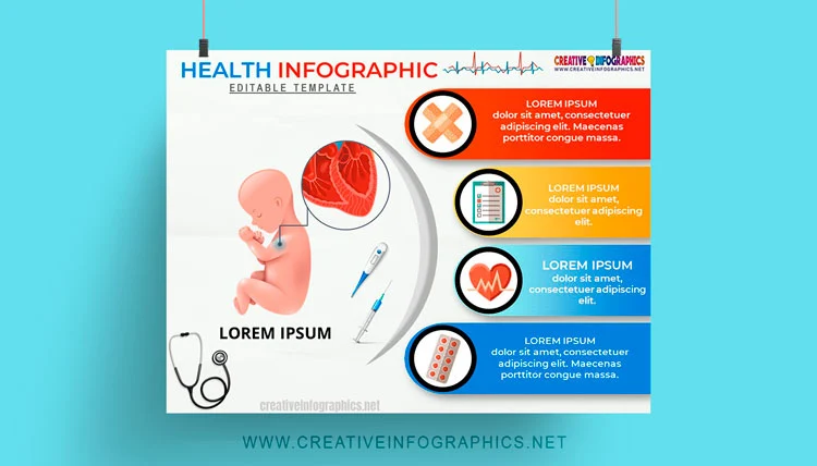 Medical infographics template - healthy baby