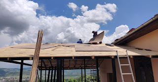 Hardboard onto the roof