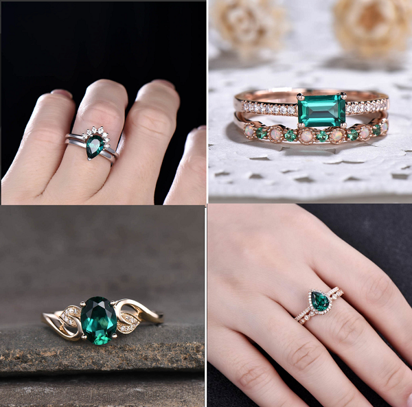 Emerald engagement ring