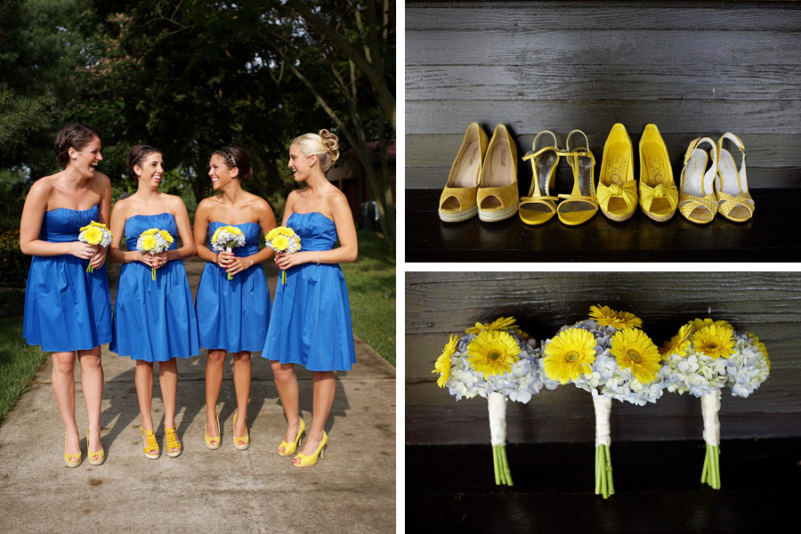 blue and yellow wedding motif