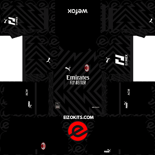 AC Milan 2023-2024 Kits Released By Puma - Dream League Soccer Kits (Goalkeeper Third)