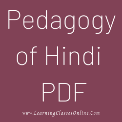 Pedagogy of Hindi PDF download free in English Medium Language for B.Ed and all courses students, college, universities, and teachers