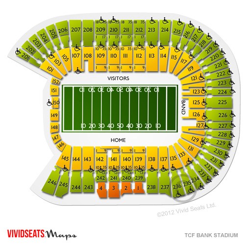 tcf bank stadium seating chart - Tcf Bank Stadium Seating Chart Row Seat Numbers TickPick