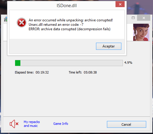 Solución a errores en la instalación de juegos comprimidos FitGirl Repack (ISDone.dll y Unarc.dll)