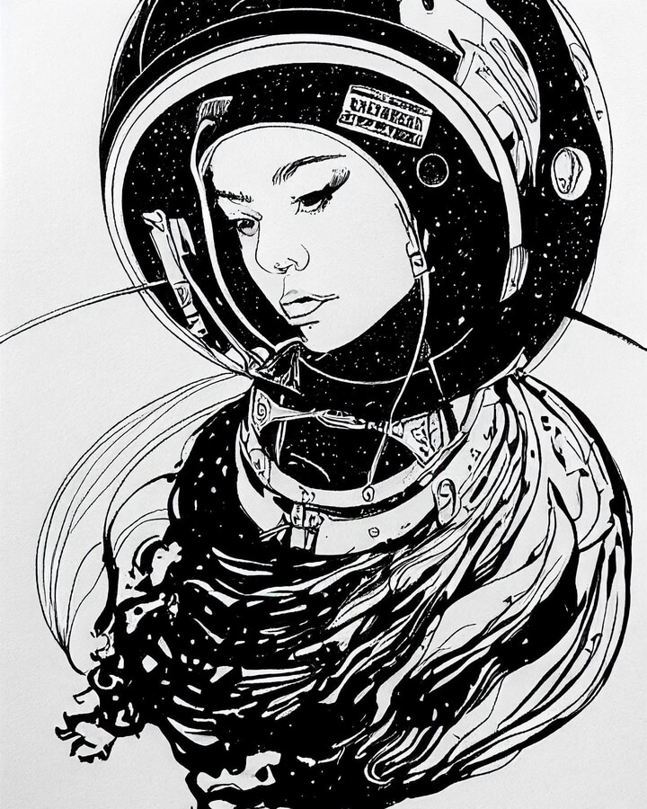 02-Dreams-of-space-Ink-Drawings-Monnsteraart-www-designstack-co