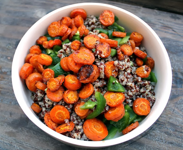 Oppskrift Bakt Gulrot Quinoa Gulrotsalat Quinoasalat Tilbehør