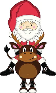 Santa and his Helpers Clip Art.  