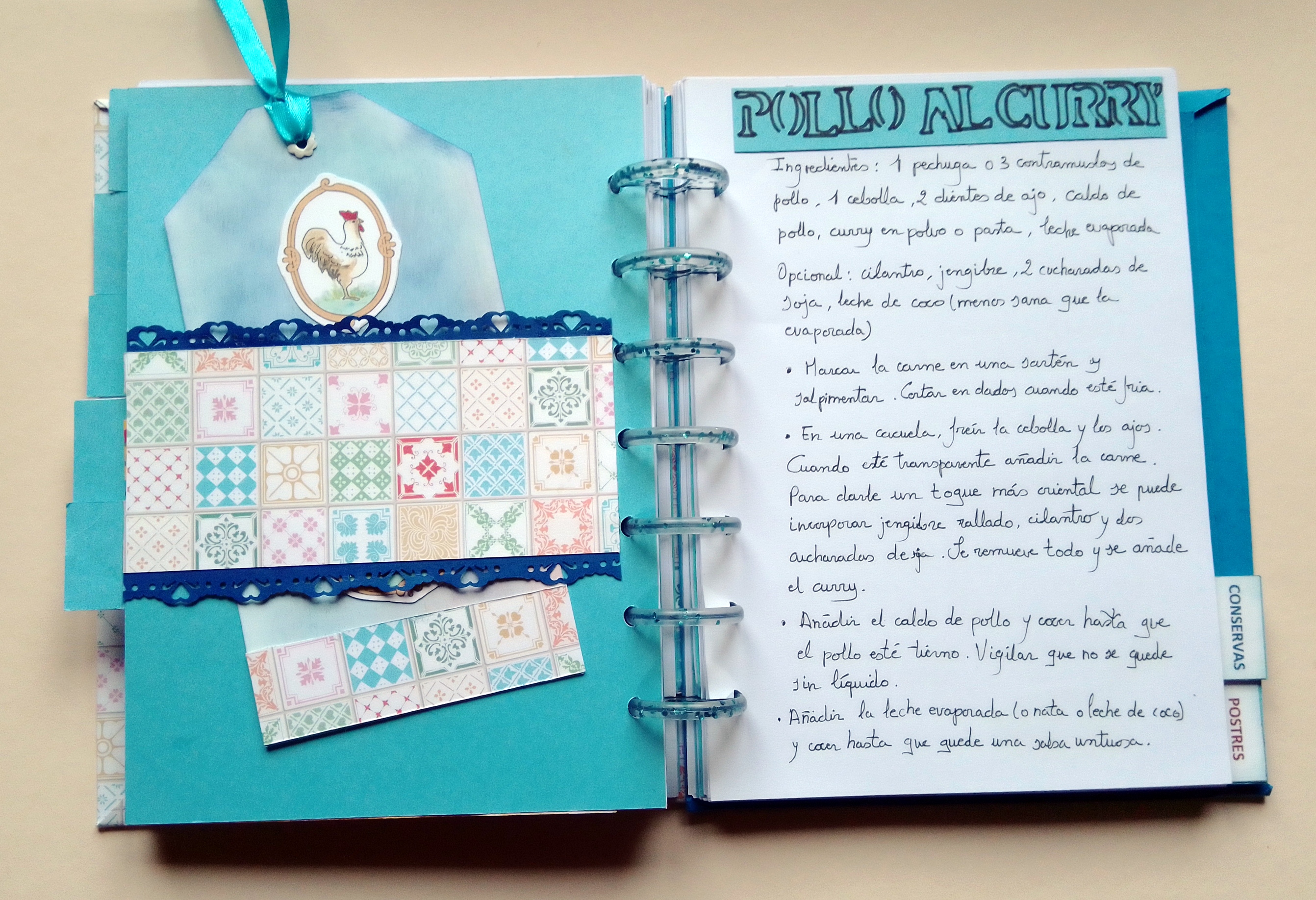 Cuaderno de Recetas Personalizable - Mejor Hecho a Mano