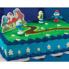 MODELOS DE TORTAS RECTANGULARES CON LOS PITUFOS fiestitainfantil.blogspot.com