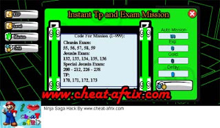 Cheat Ninja Saga ATM Exp 9 Seconds New