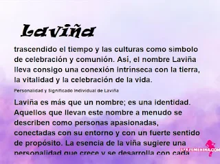 ▷ Significado del nombre Laviña (✔)