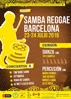 Cartel del Festival Día del Samba Reggae en Barcelona