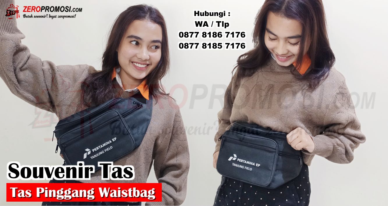 Souvenir Waistbag Unisex Tas Pinggang Custom, Tas Pinggang Sporty Multifungsi