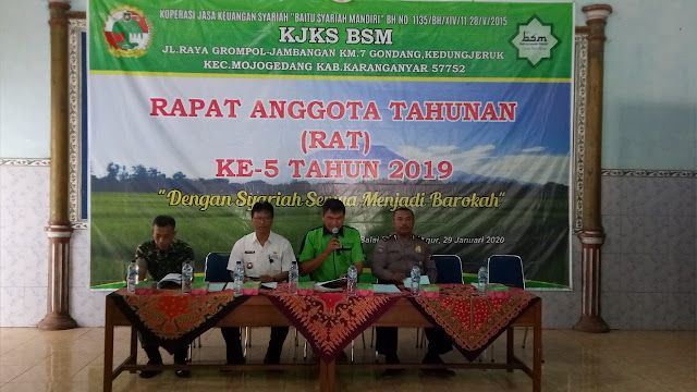 KodimKaranganyar - Serka Bambang Hadiri RAT Koperasi Jasa Keuangan Syariah