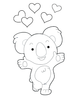 Cute Koala bear colouring page