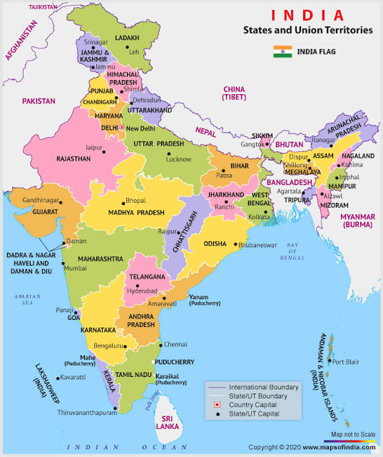 Map Of India- At Present - Ourjournalindia