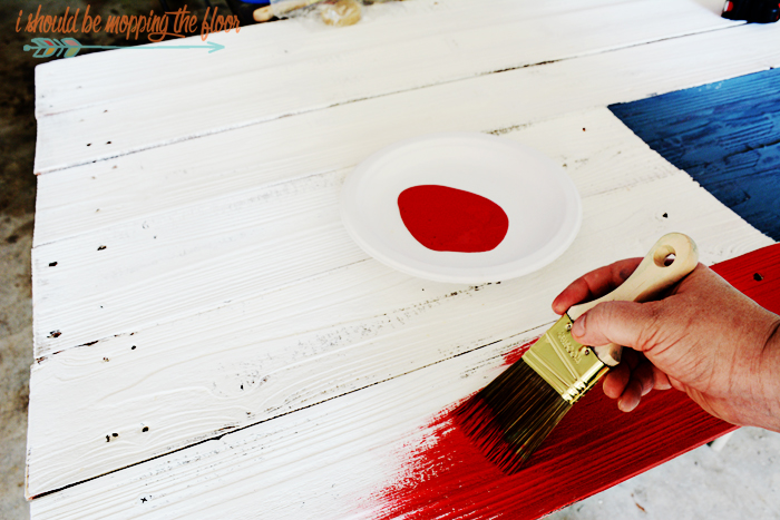 Recycled Wood American Flag | Build this flag in a couple of hours with a fun weathered paint treatment!