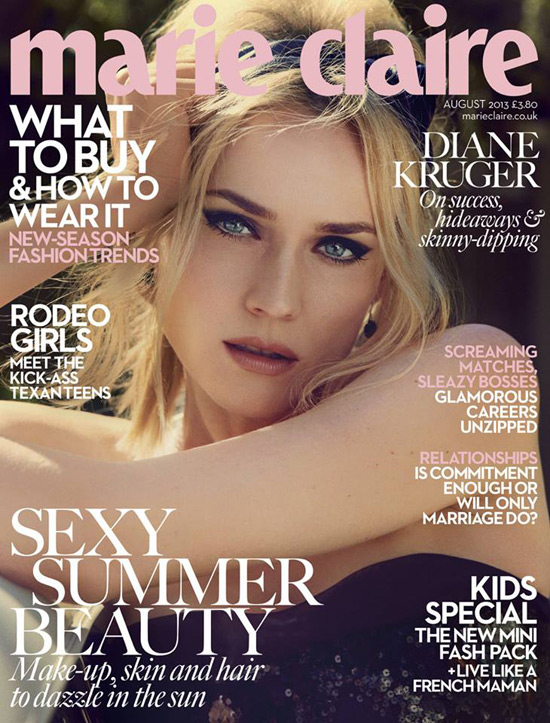 Diane Kruger Covers UK Marie Claire, August 2013