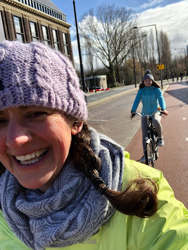 Riding bikes in Delft, Netherlands