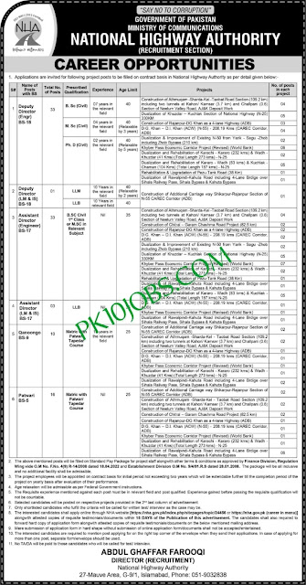 National Highway Authority 2023 Jobs - Ministry of Communications