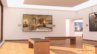 Museum, gallery with soem of my works, rendered with iray