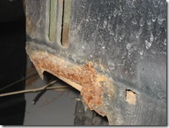 Better picture of rust area on radiator core support