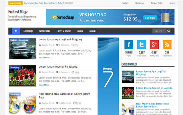 Fastest Magz Blogger Template